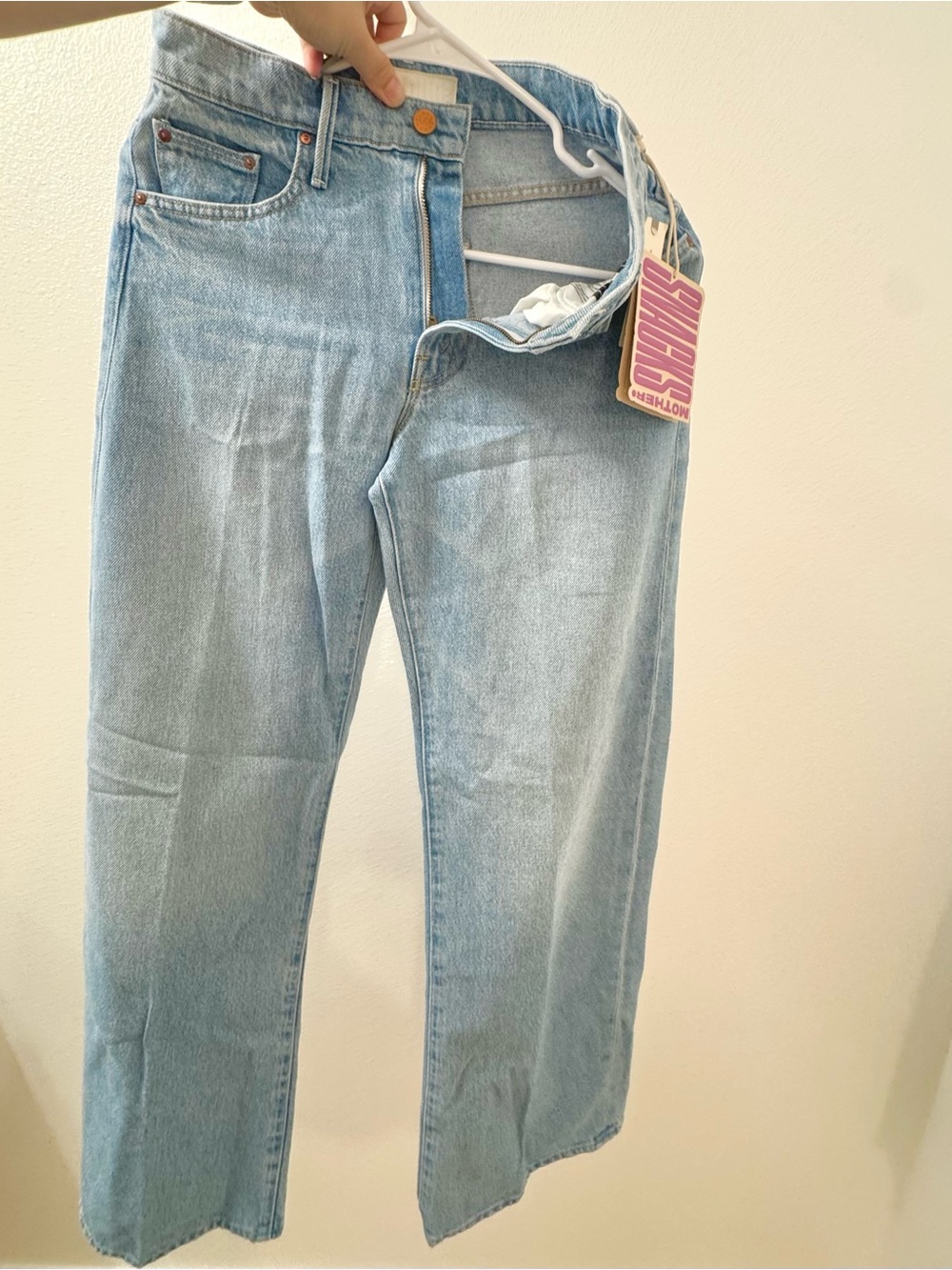MOTHER The Whip Skimp Mid-Rise Tapered Jeans 24 Munchies Light Wash NWT - Picture 2 of 5